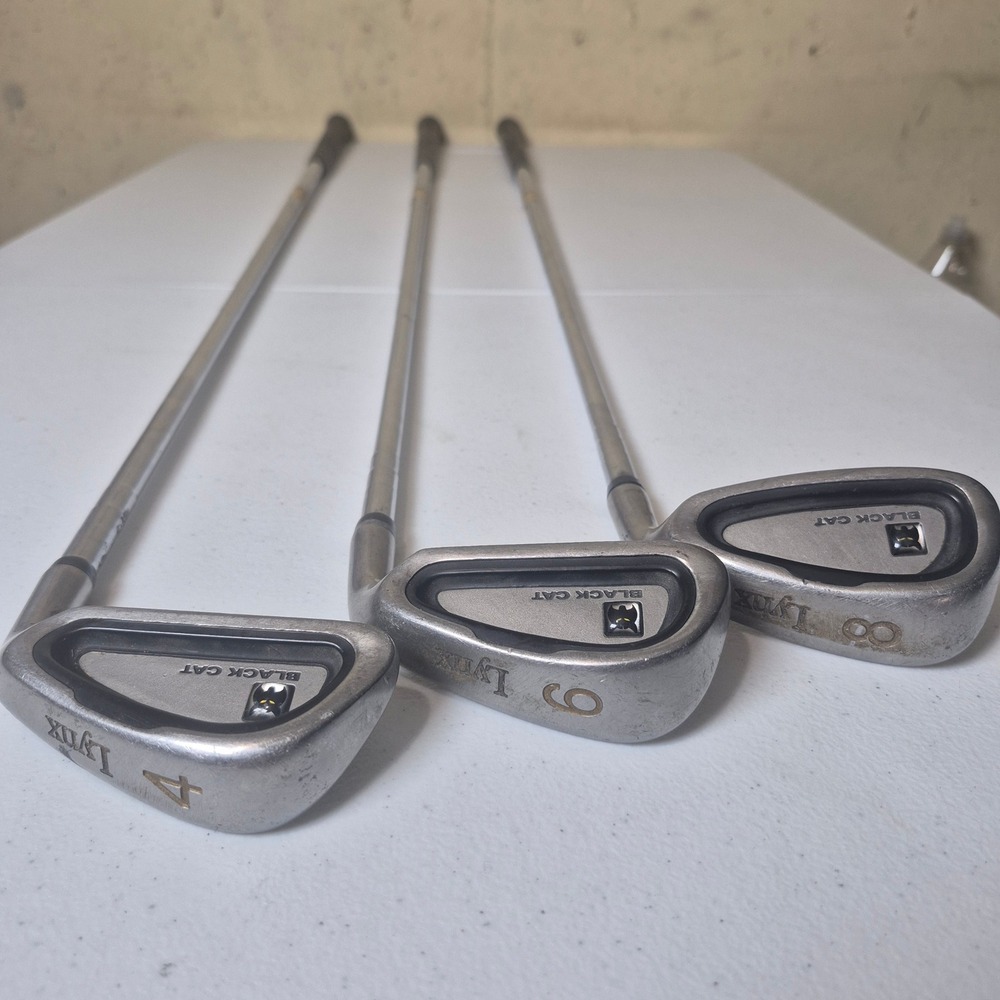 Lynx Black Cat Golf Iron Set 4 6 8 Steel Shaft Mens Right Handed